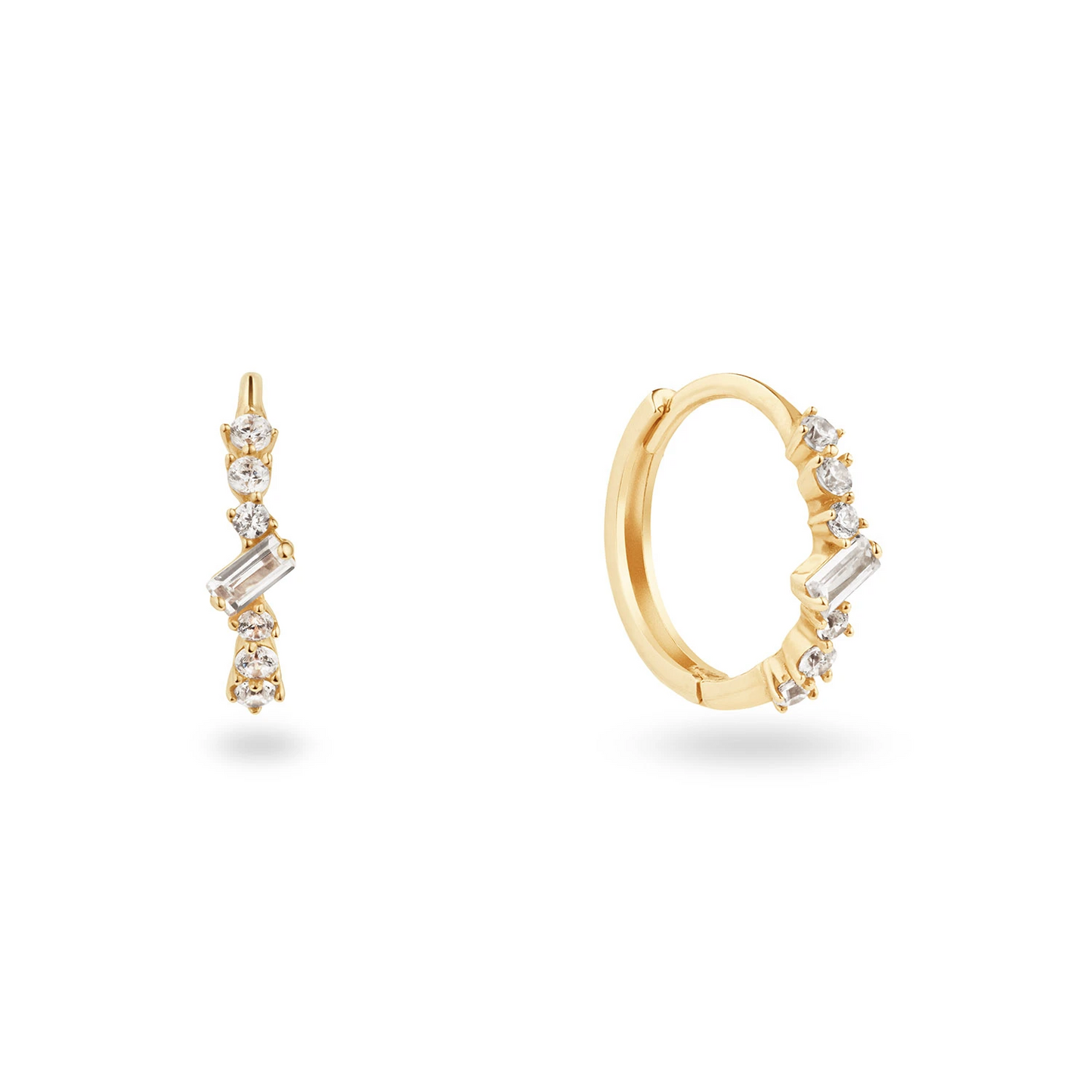Clifton White Topaz Hoops 585
