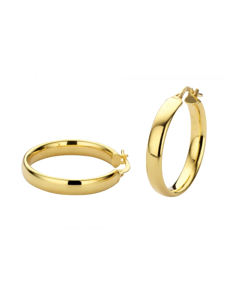 Fjory creolen | ovale buis | 20 mm doorsnede | goud 585/zilver 925
