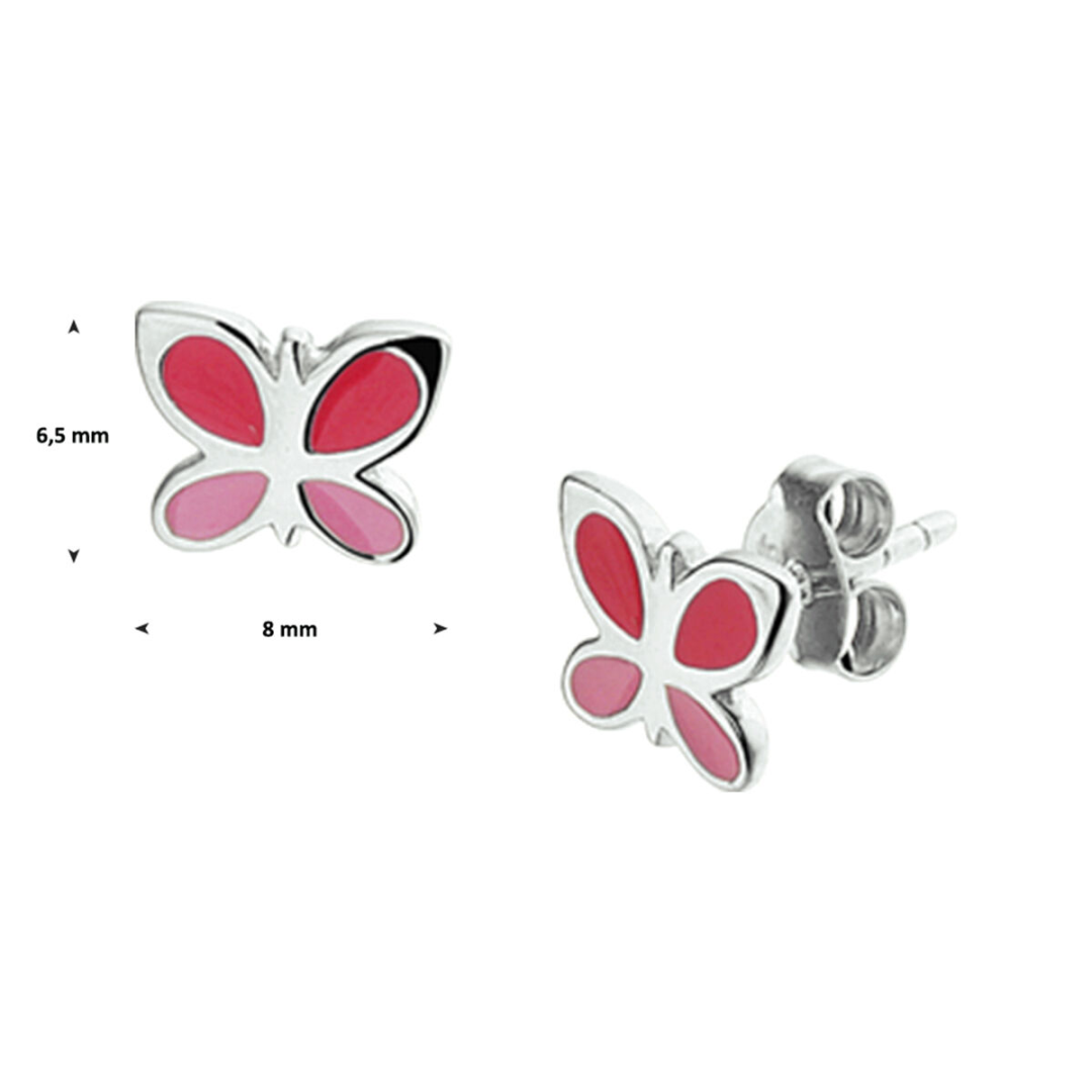 Oorsieraad Rood,roze,zilver