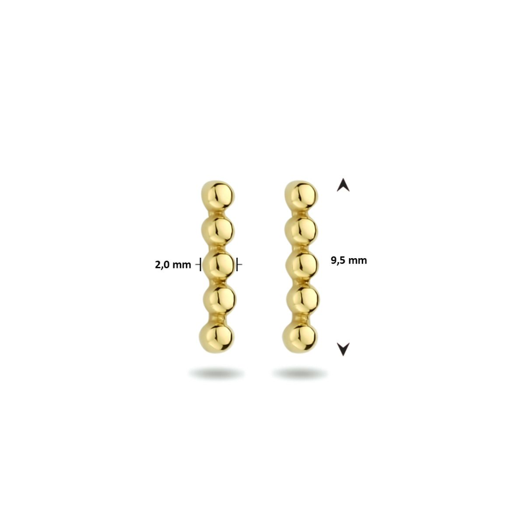 Oorknoppen bolletjes goud (geelgoud)
