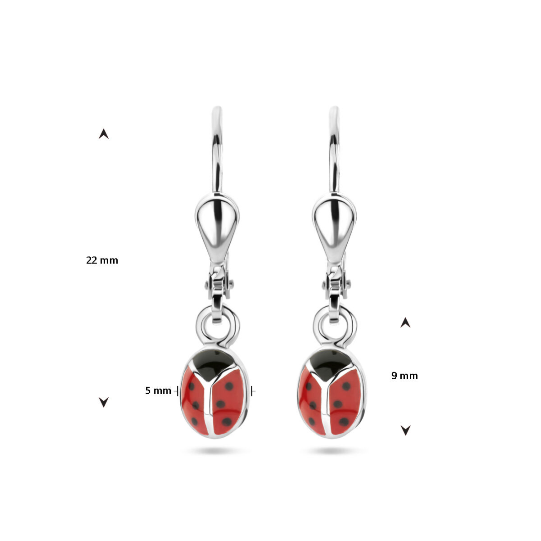 Oorsieraad Rood,zilver,zwart