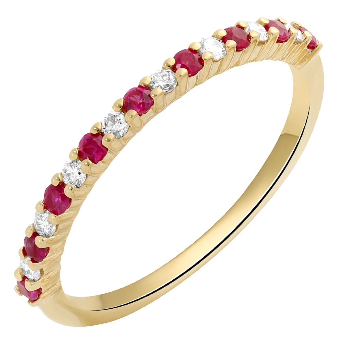 Rij ring met diamant & robijn