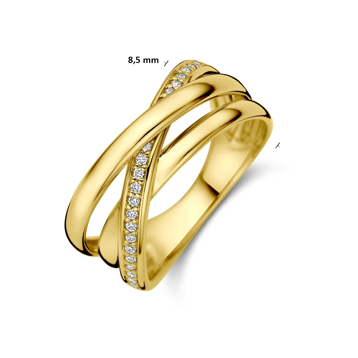 ring diamant 0.15ct h si 14K geelgoud