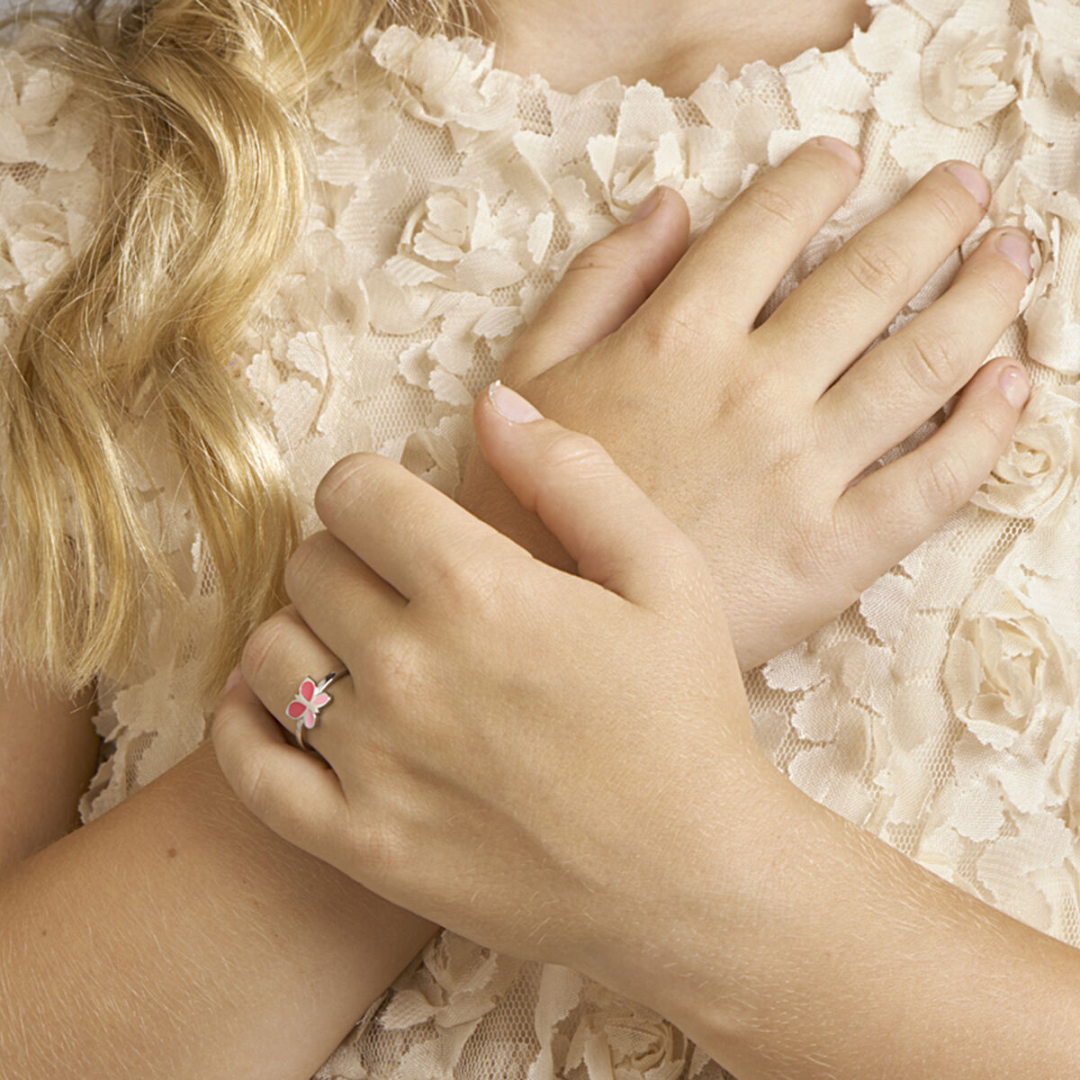 Ring Rood,roze,zilver