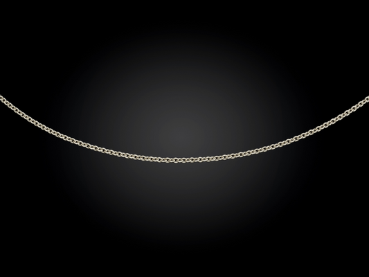 18 karaat witgouden anker collier met karabijn sluiting ongeslepen | MM beeldmerk, 45 cm | 1,3 mm