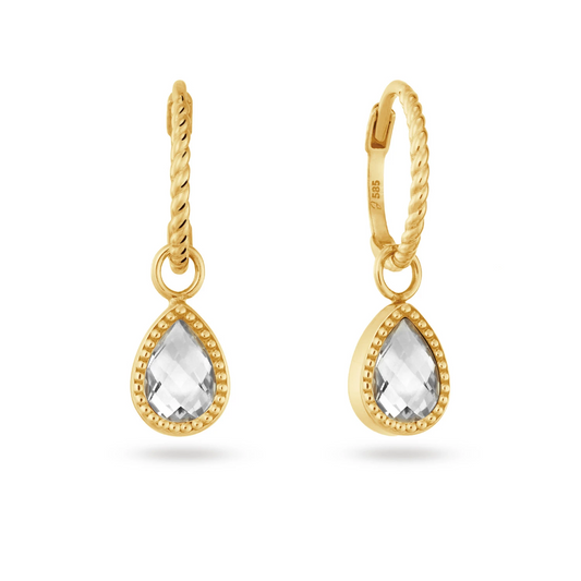 Amstel White Topaz Hoops 7x5mm 585