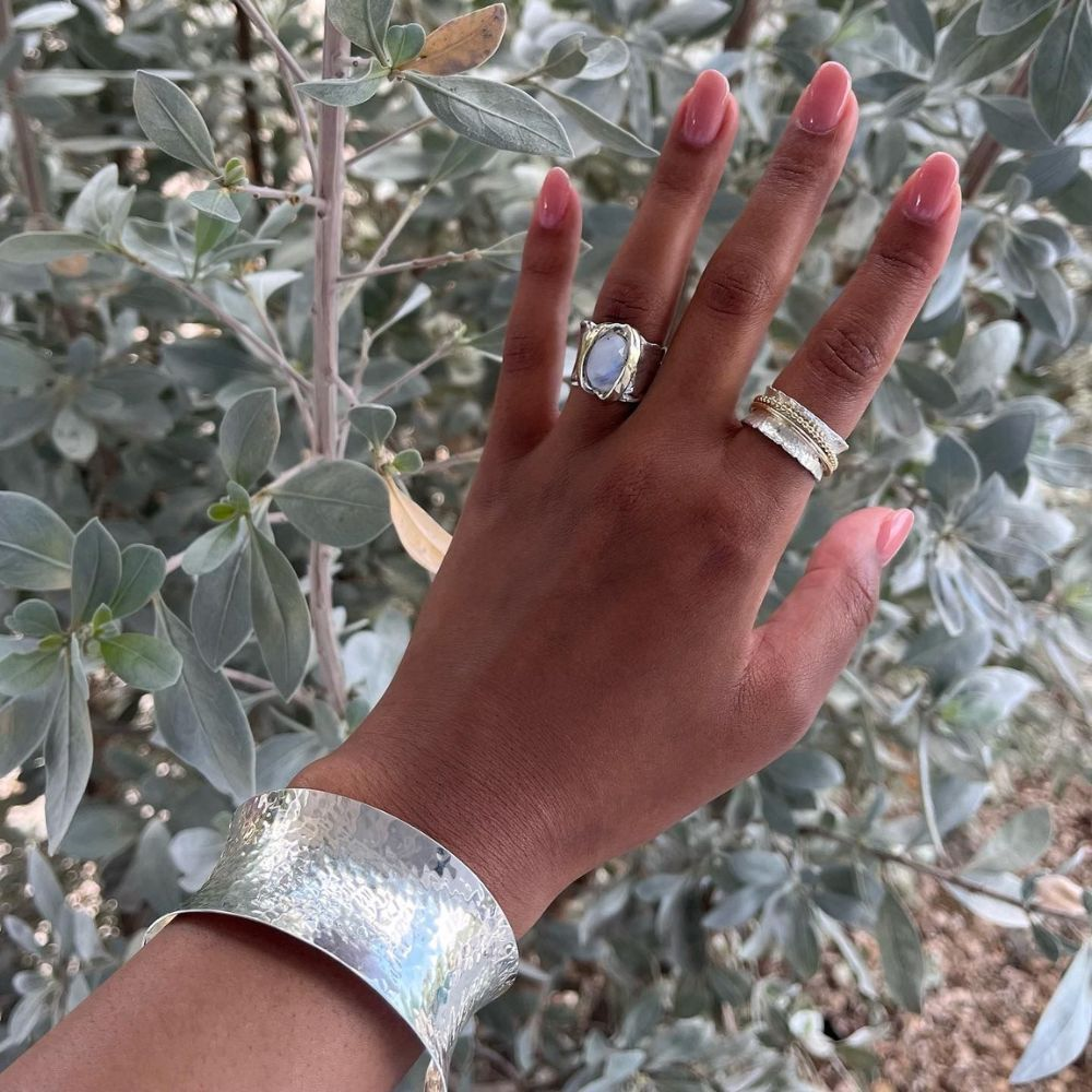 Armband zilver met hamerslag