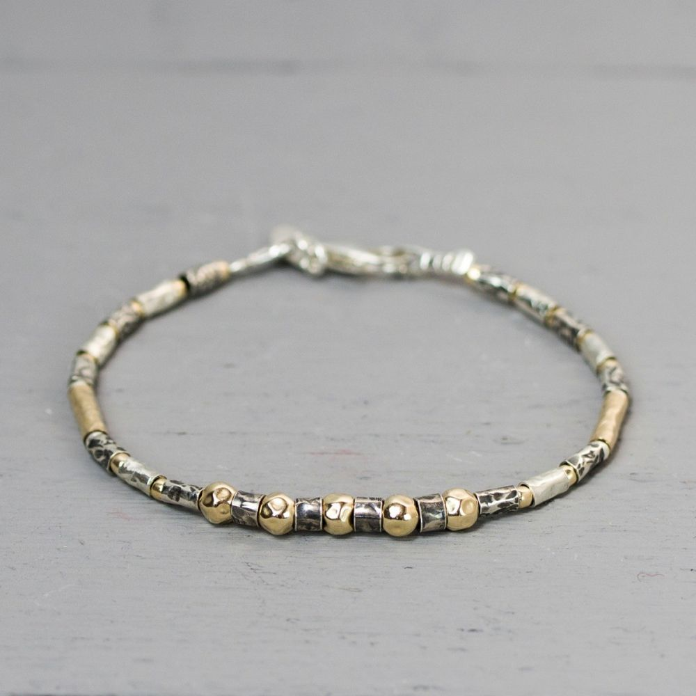Armband zilver oxy + Goldfilled