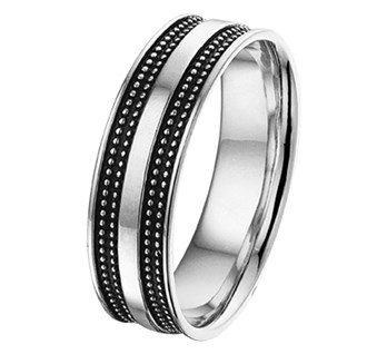 Ring zilver,zwart