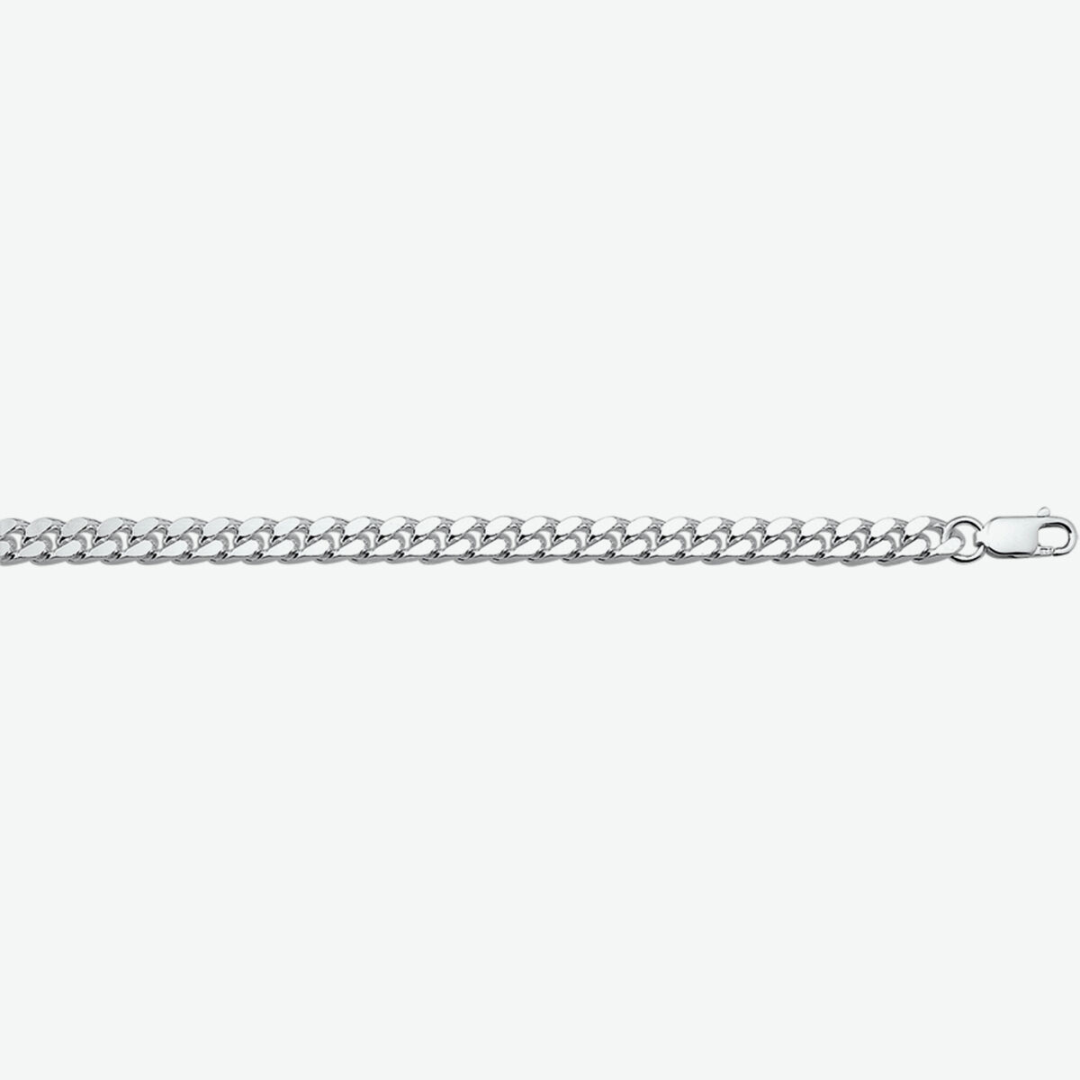 gourmette 4 zijdes geslepen 5,5 mm zilver wit