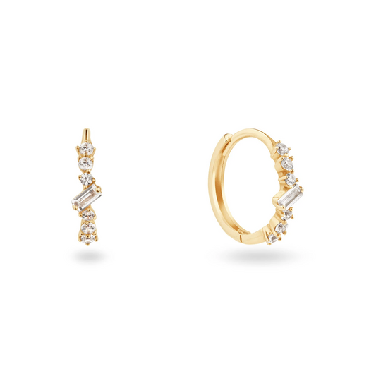 Clifton White Topaz Hoops 585