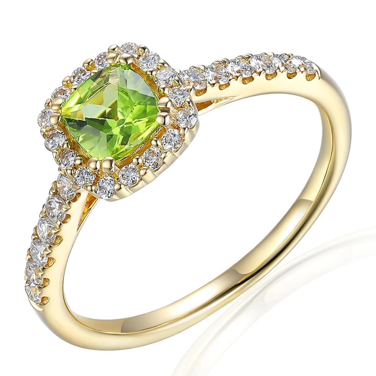 Fantasie ring | Cushion | 28-0.32 crt G-SI | 1-0.58 Peridot