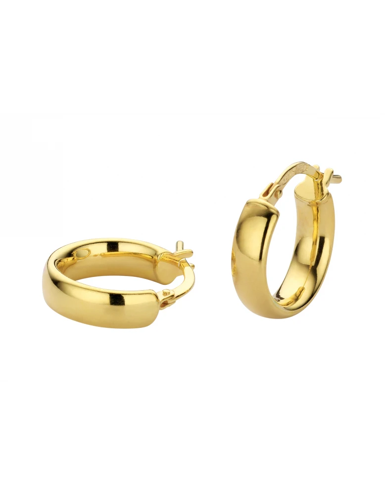 Fjory creolen | ovale buis | 10 mm doorsnede | goud 585/zilver 925