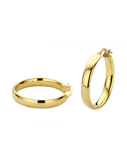Fjory creolen | ovale buis | 20 mm doorsnede | goud 585/zilver 925