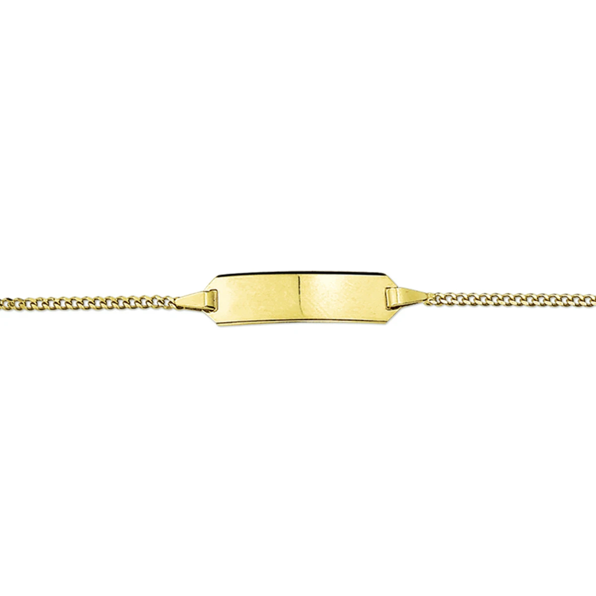 graveerarmband gourmette 4 zijdes geslepen plaat 5,0 mm 14K geelgoud