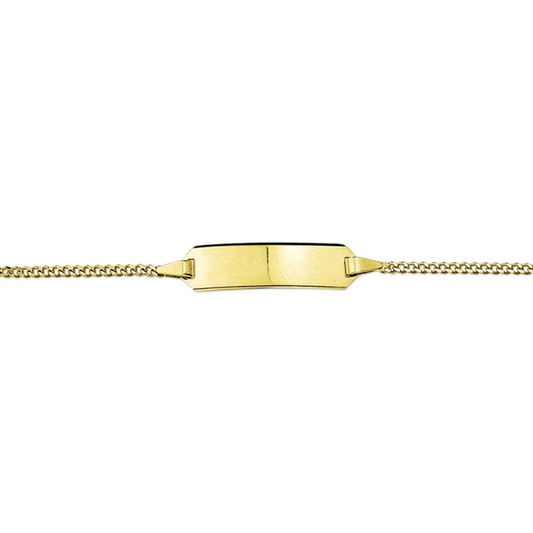 graveerarmband gourmette 4 zijdes geslepen plaat 5,0 mm 14K geelgoud