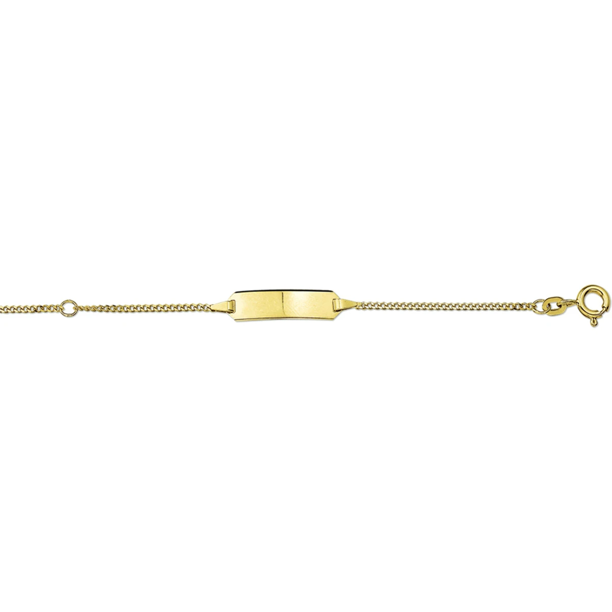 graveerarmband gourmette 4 zijdes geslepen plaat 5,0 mm 14K geelgoud