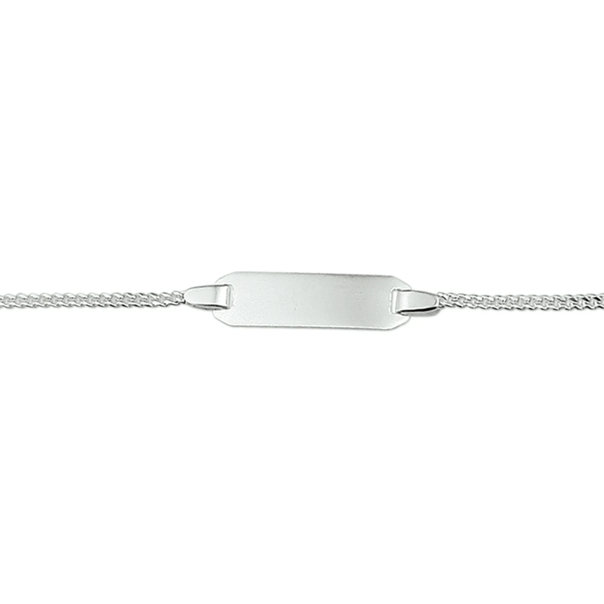 graveerarmband gourmette 4 zijdes geslepen plaat 5,0 mm zilver wit