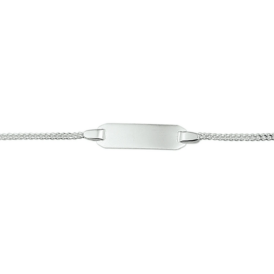 graveerarmband gourmette 4 zijdes geslepen plaat 5,0 mm zilver wit