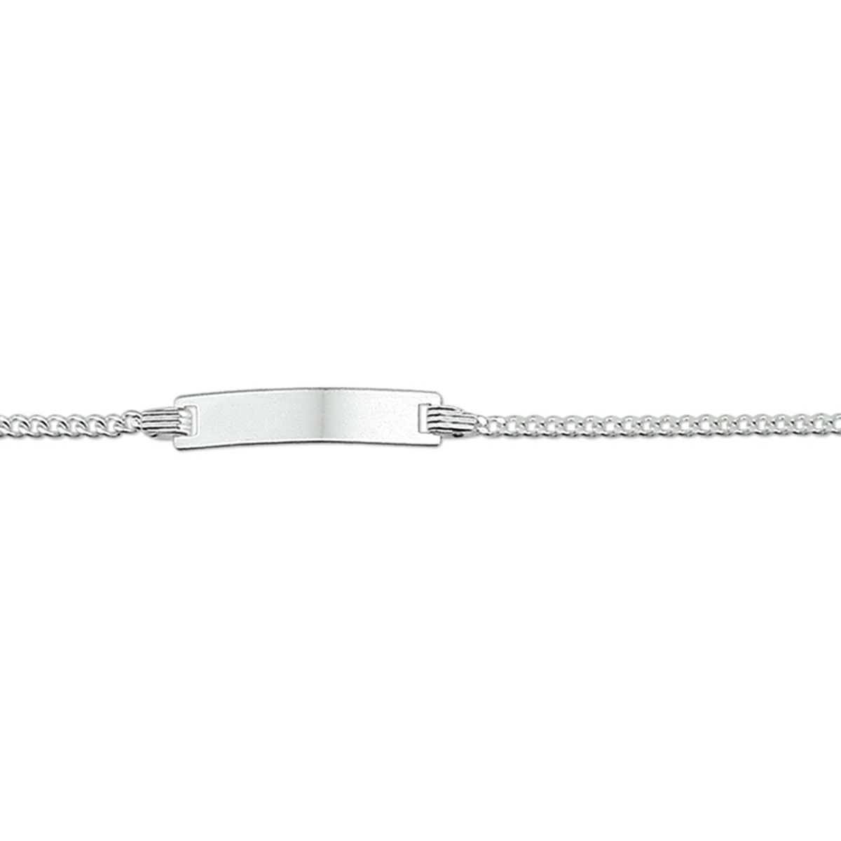 graveerarmband gourmette plaat 4,2 mm zilver wit