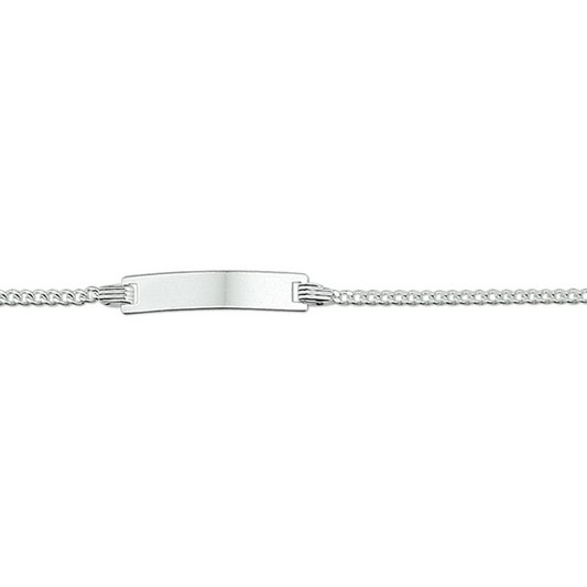 graveerarmband gourmette plaat 4,2 mm zilver wit