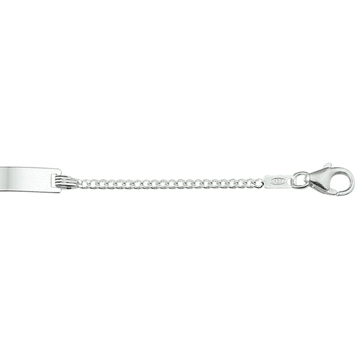 graveerarmband gourmette plaat 4,2 mm zilver wit