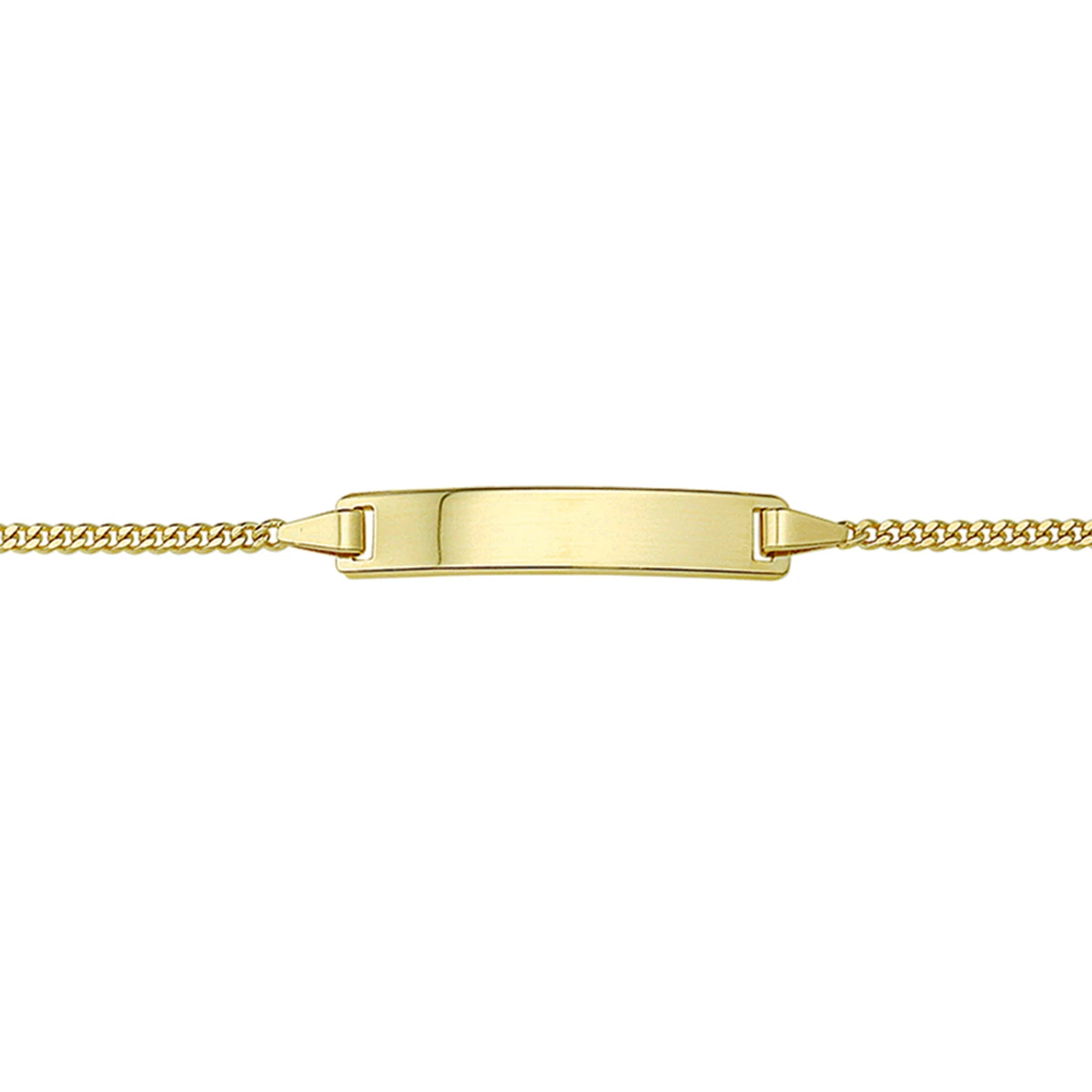 graveerarmband gourmette plaat 5,0 mm 14K geelgoud