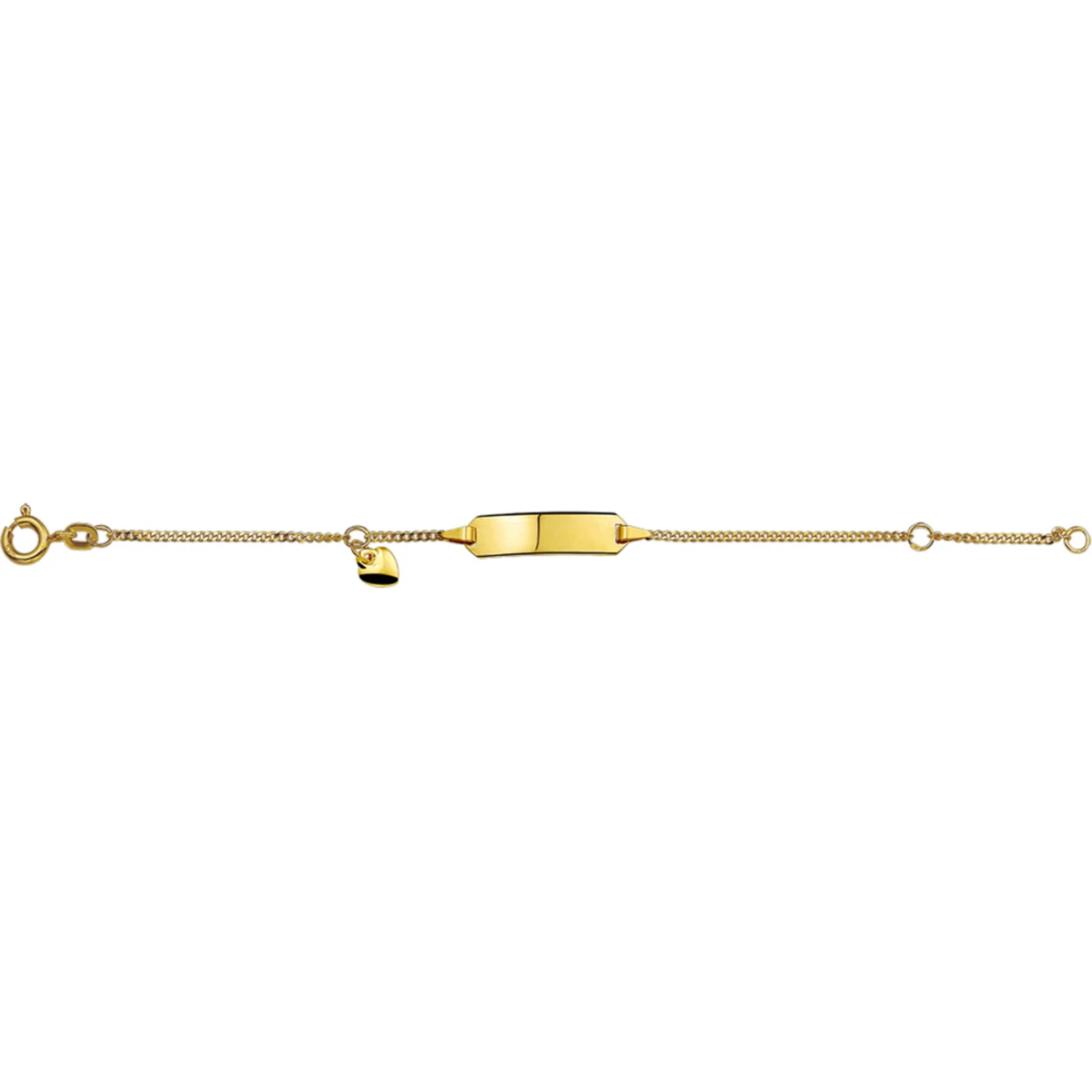graveerarmband hart gourmette plaat 5,0 mm 14K geelgoud