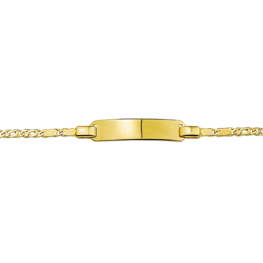 graveerarmband valkenoog plaat 5,0 mm 14K geelgoud