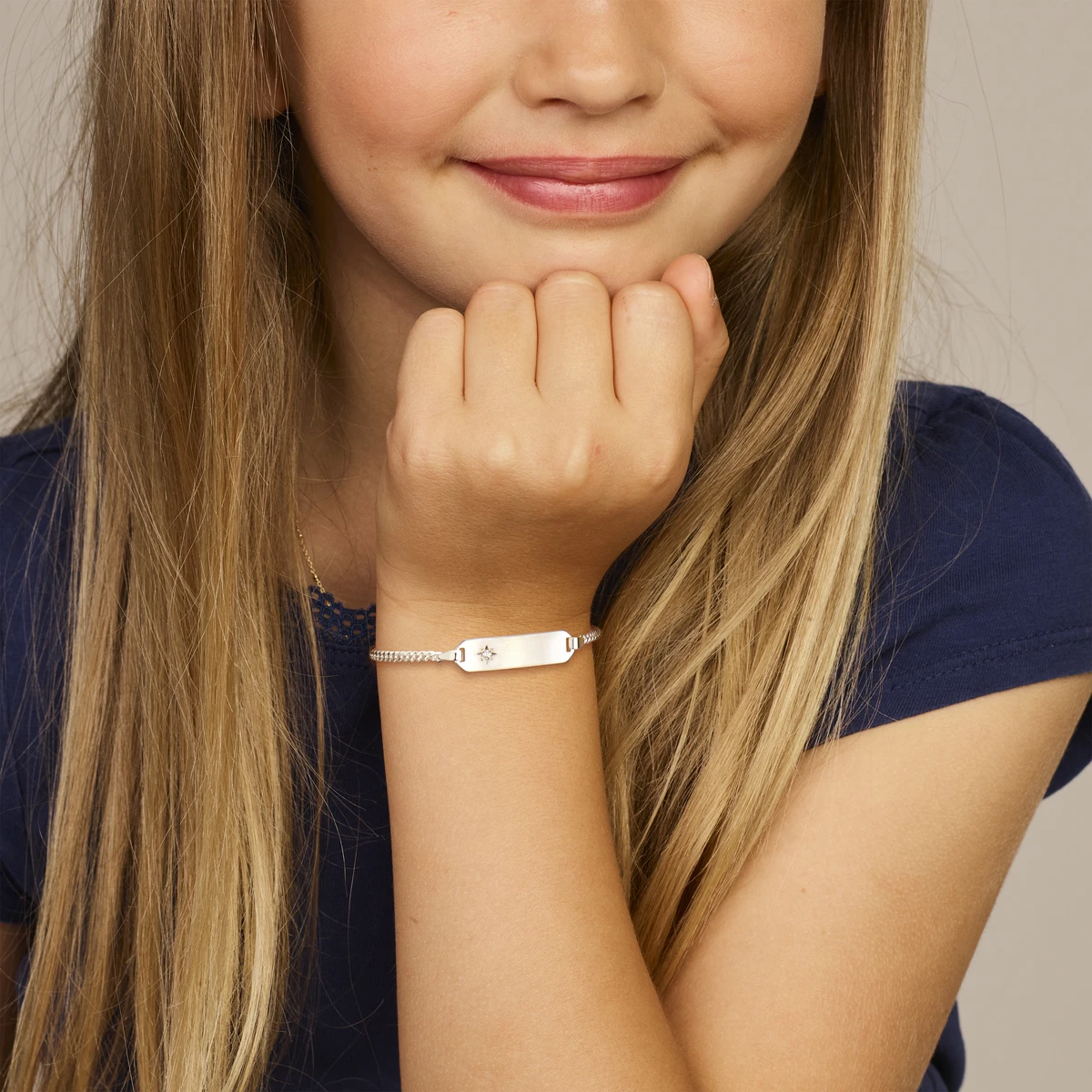 graveerarmband zirkonia gourmet plaat 5,0 mm zilver wit