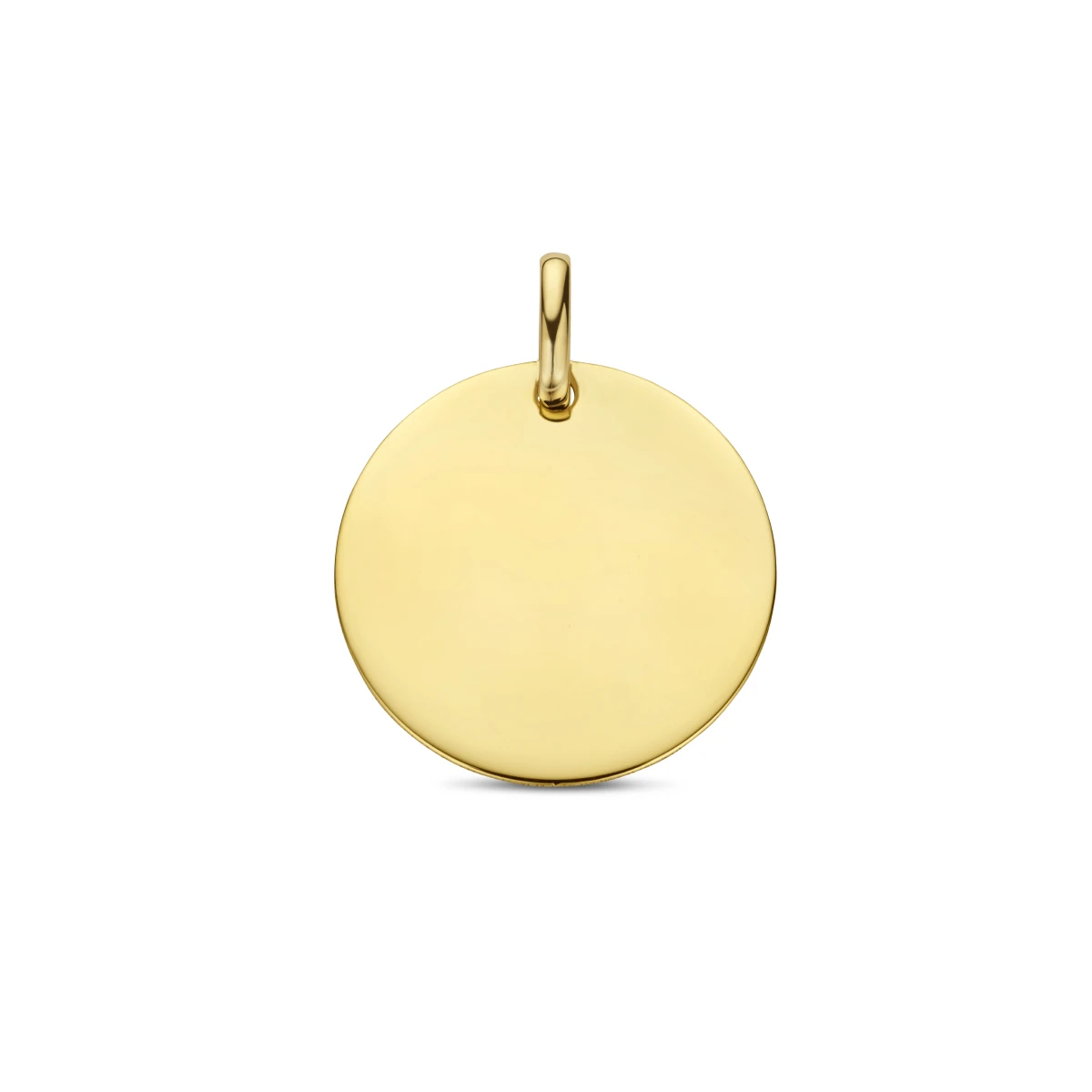 graveerhanger rond 14K geelgoud