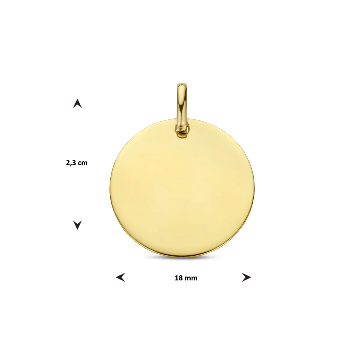 graveerhanger rond 14K geelgoud