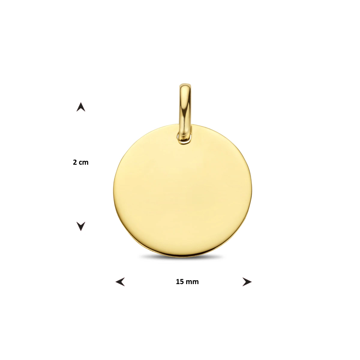 graveerhanger rond 14K geelgoud