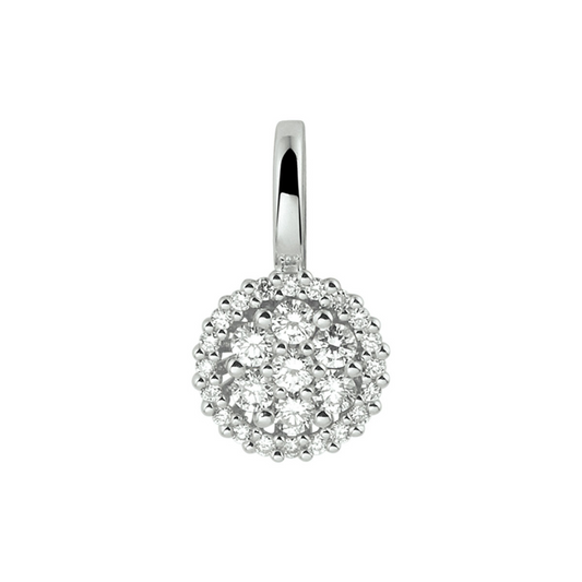 Witgouden hanger met een afmeting van 14x8mm