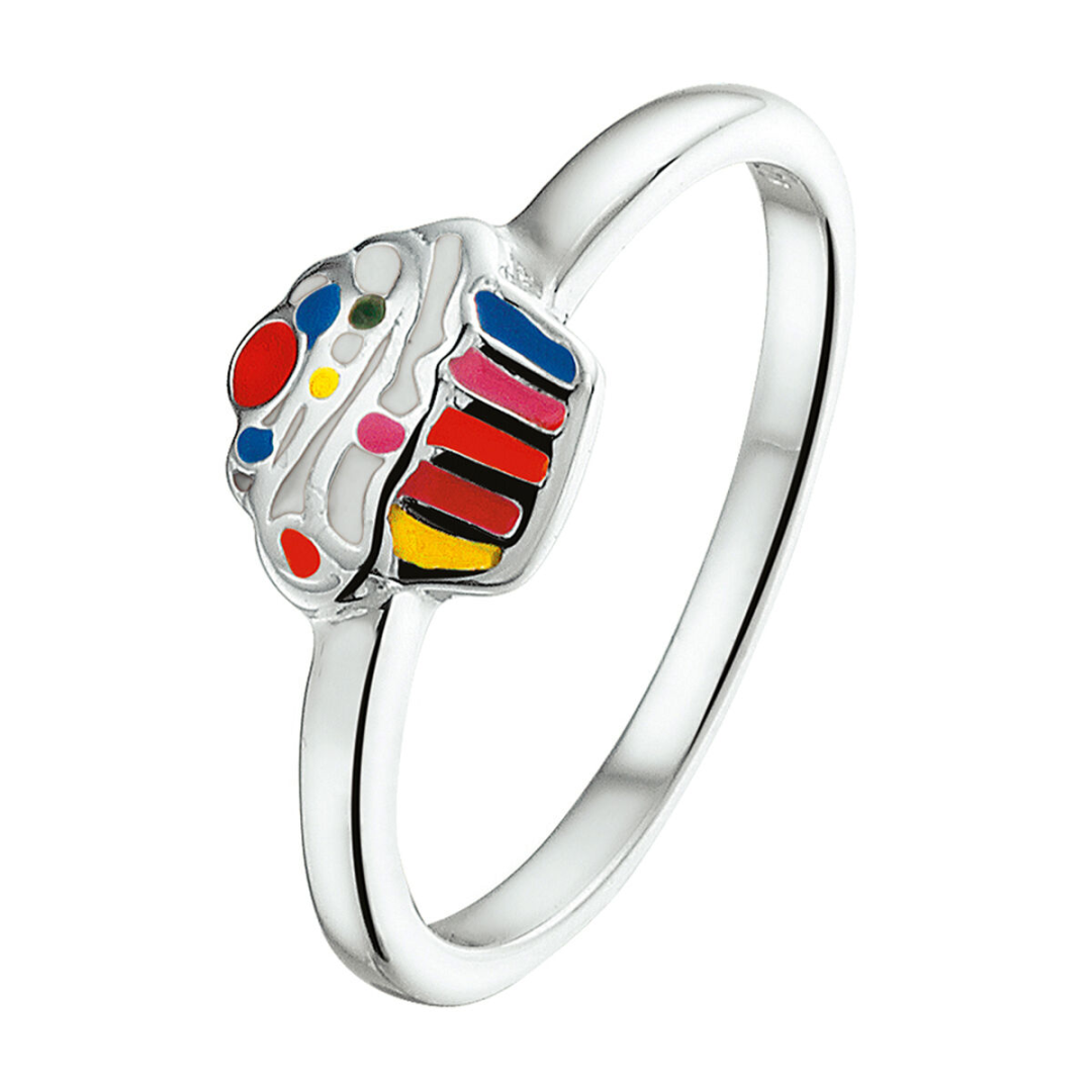 Ring Blauw,geel,oranje,rood,roze,wit,zilver