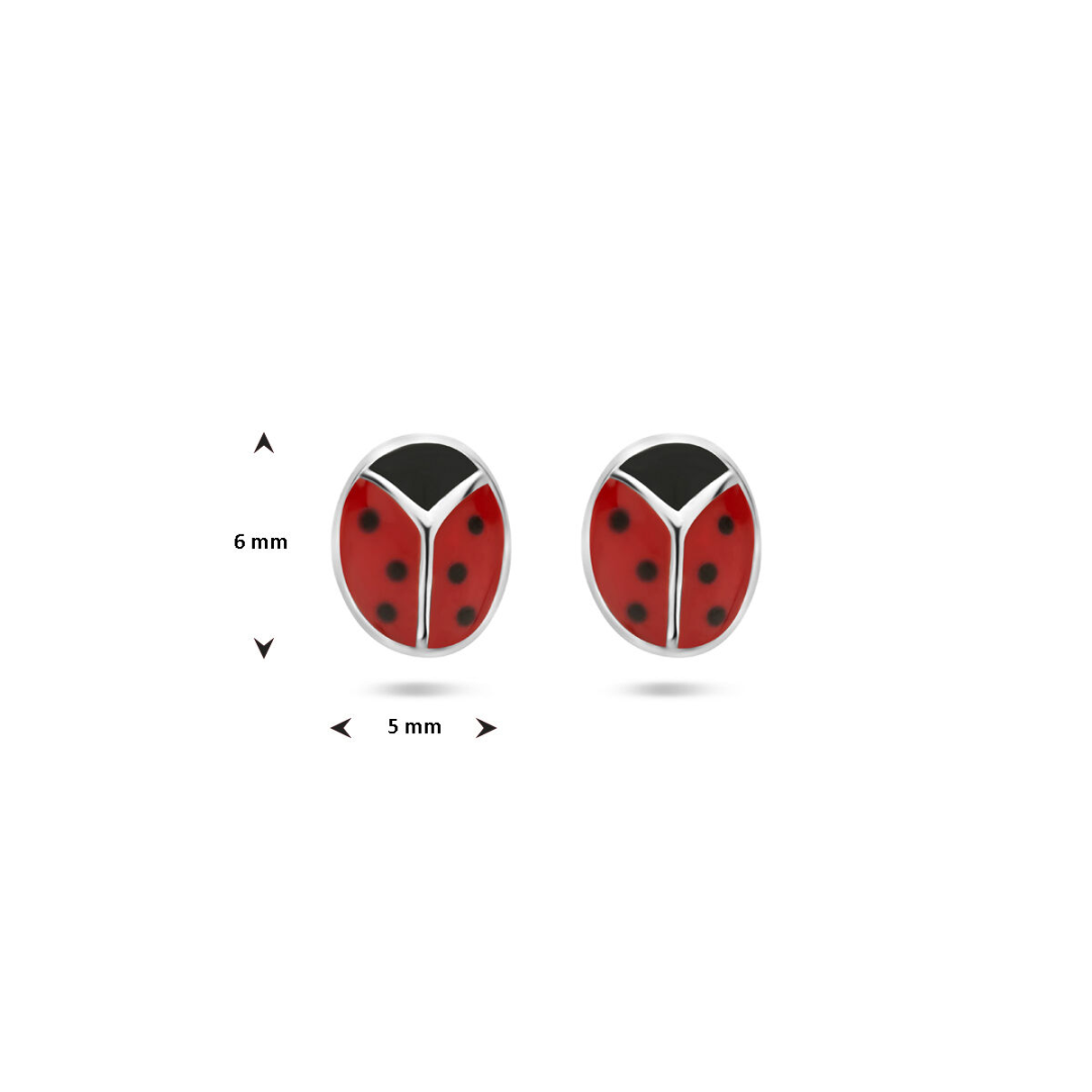 Oorsieraad Rood,zilver,zwart