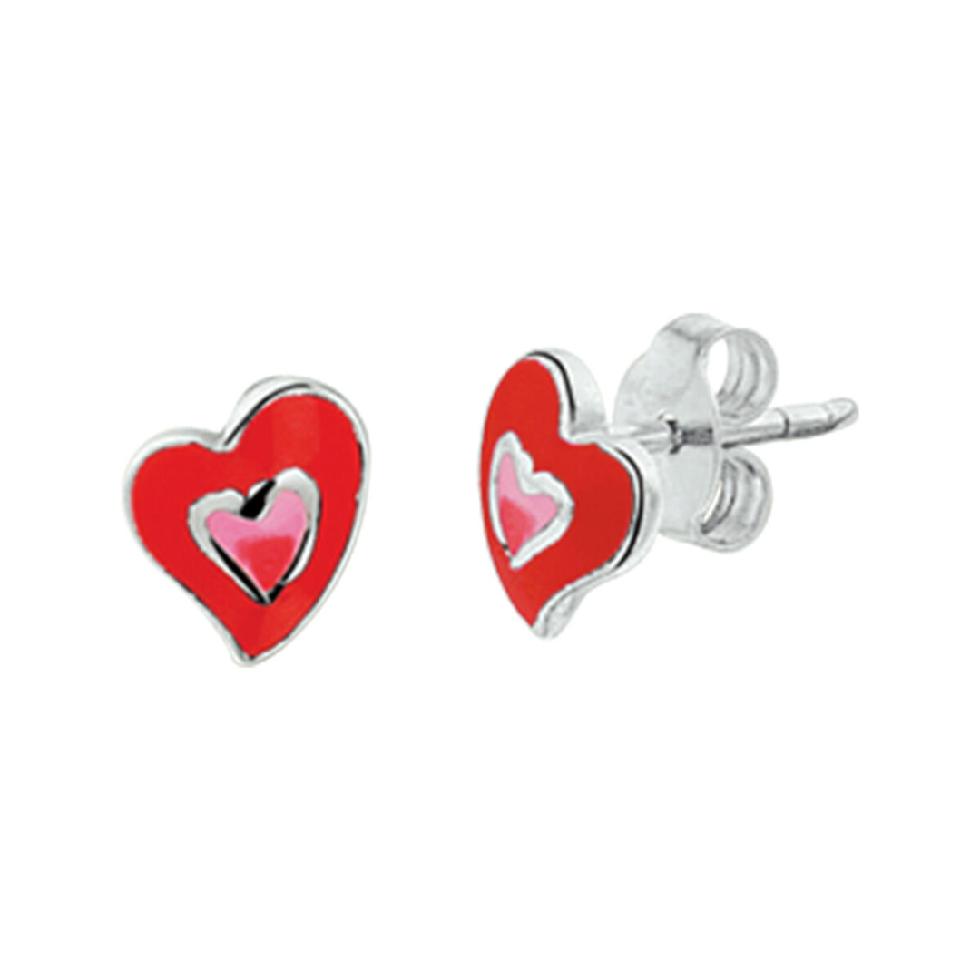 Oorsieraad Rood,roze,zilver