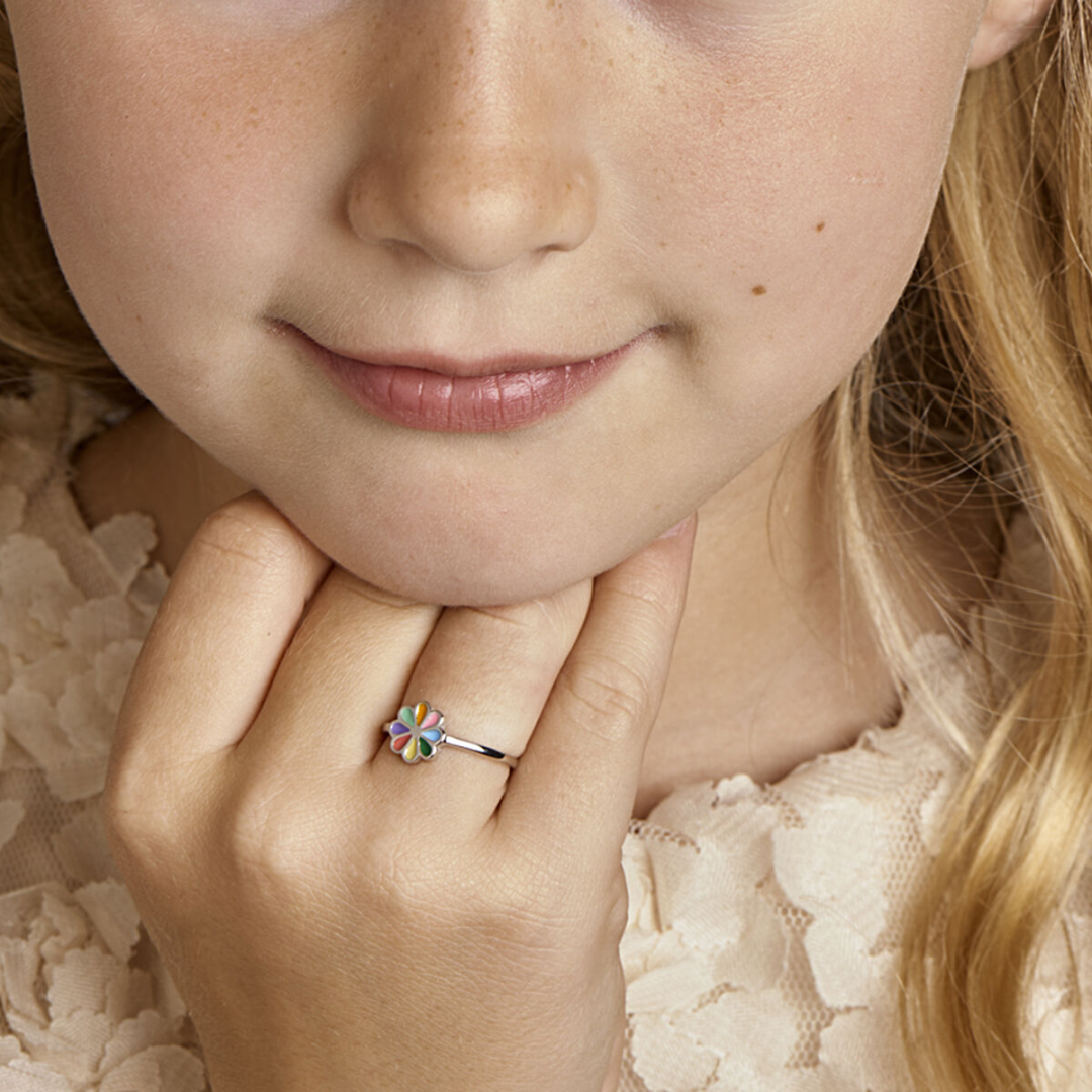 Ring Geel,groen,lichtblauw,oranje,paars,rood,roze,zilver