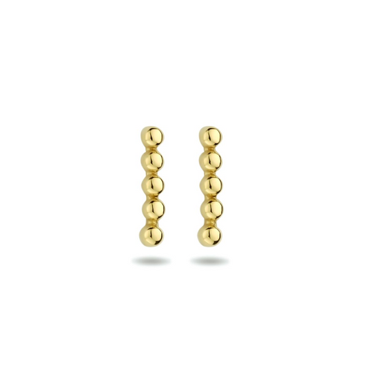 Oorknoppen bolletjes goud (geelgoud)