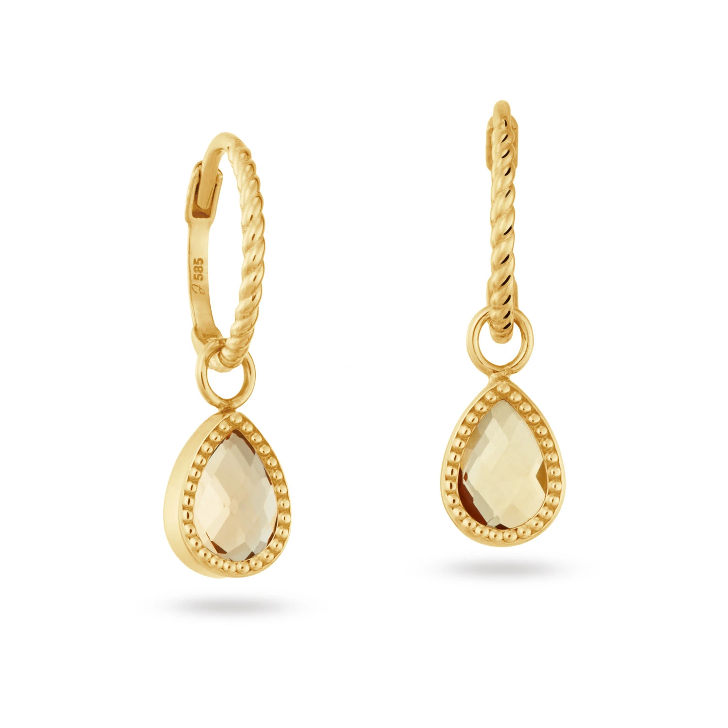 Jackie Amstel Citrine Hoops 585