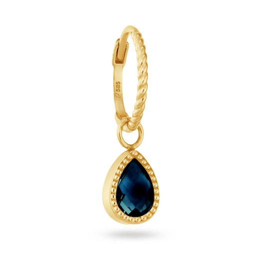 Jackie Amstel London Blue Topaz Hoop 585