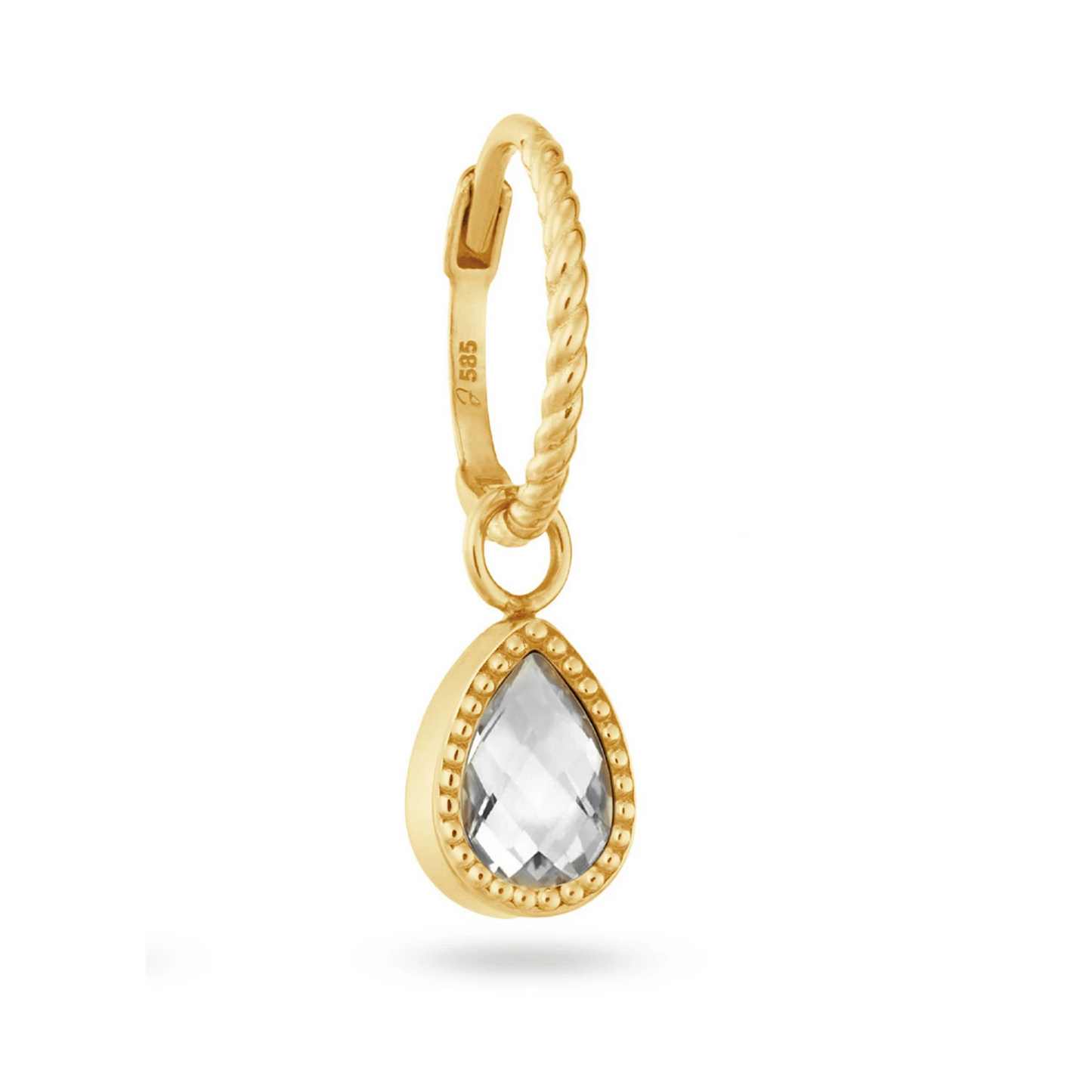 Jackie Amstel White Topaz Hoop 585