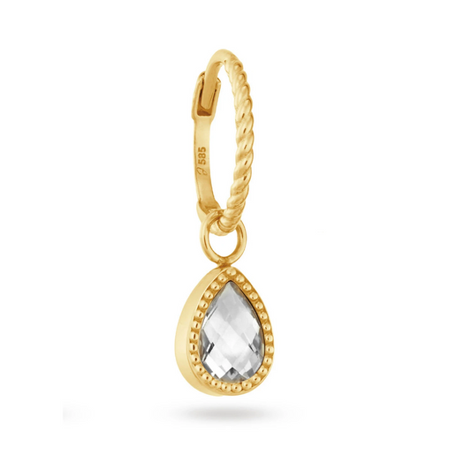 Jackie Amstel White Topaz Hoop 585