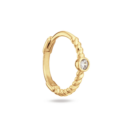 Jackie Oasis White Topaz Single Hoop 585
