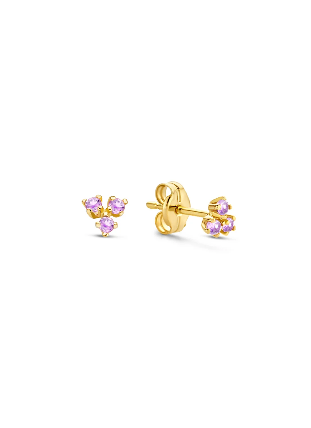 Jackie Triangle Amethyst Studs 585