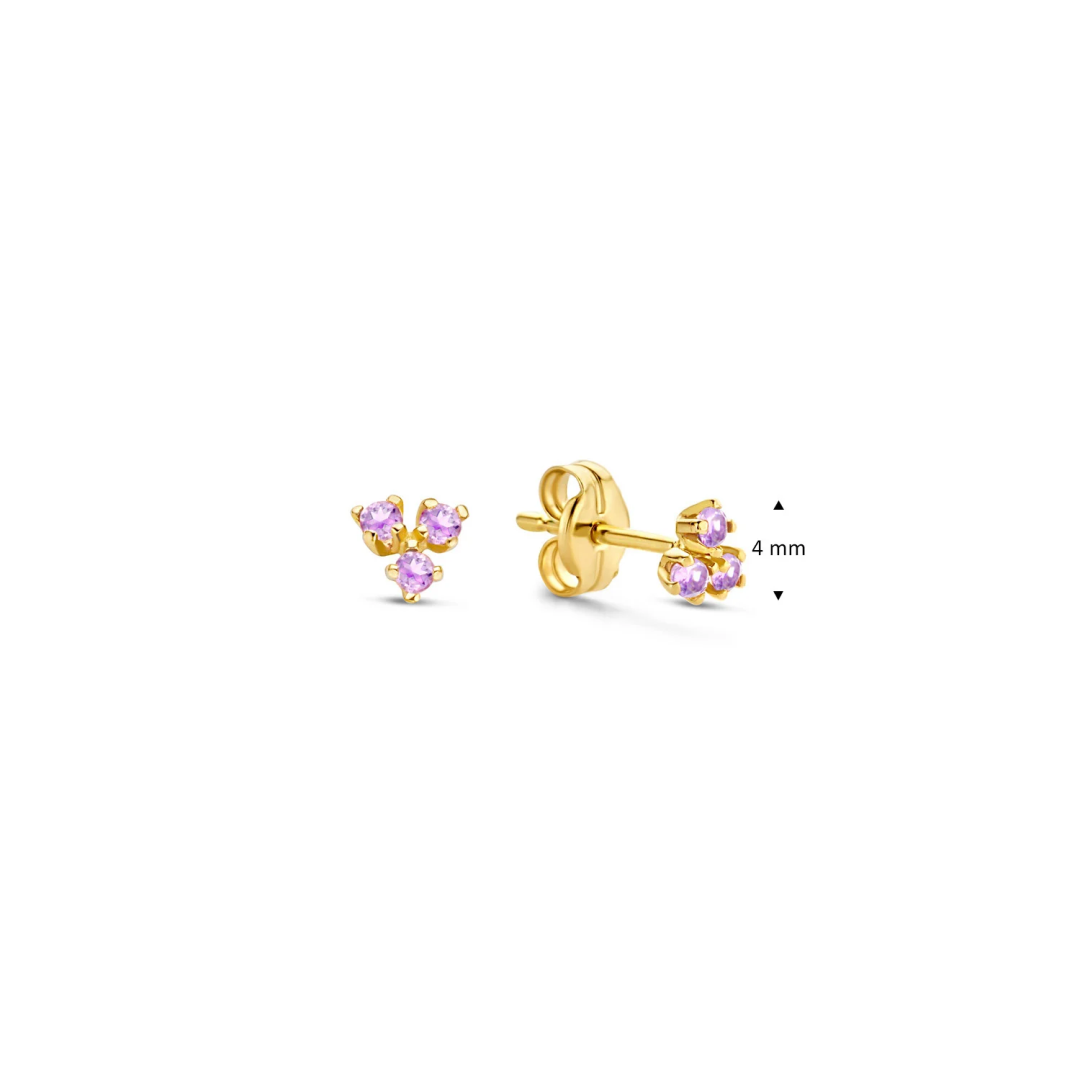 Jackie Triangle Amethyst Studs 585