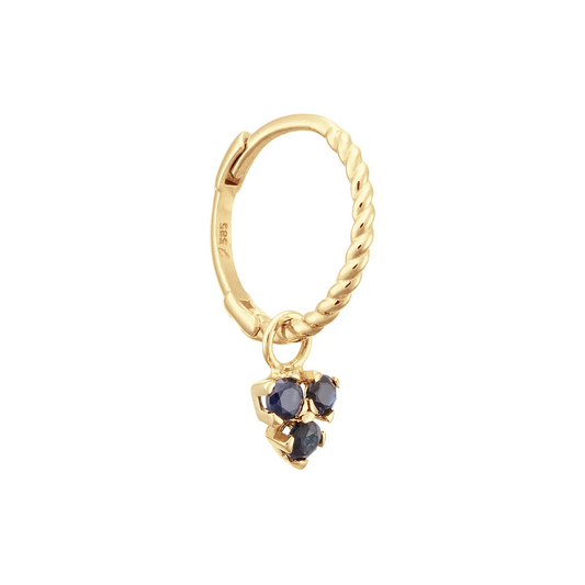Jackie Triangle Sapphire Single Hoop 585