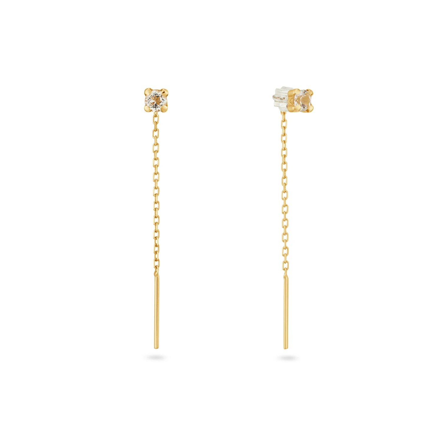 Jackie Van Gogh White Topaz Threater Studs 585
