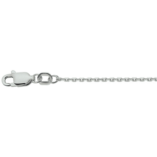 anker gediamanteerd 1,3 mm zilver gerhodineerd