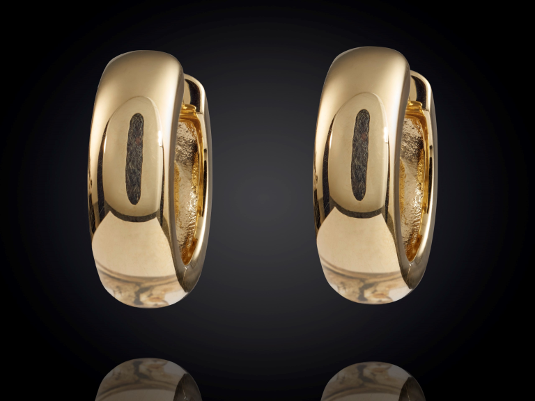 klapoorringen 4,0 mm bol 14K geelgoud